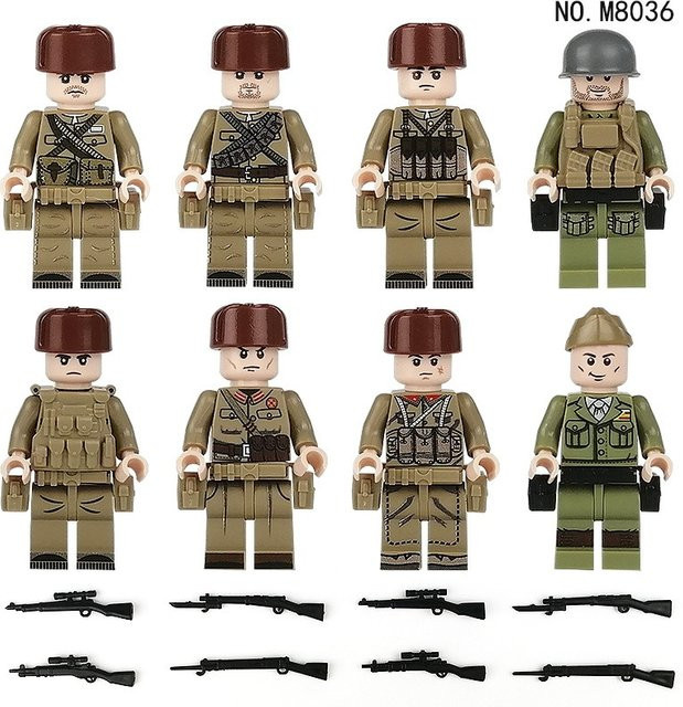 Jiemao Freiwillige Soldaten Minifiguren-Bausatz, Militär-Bausteine - Bild 1