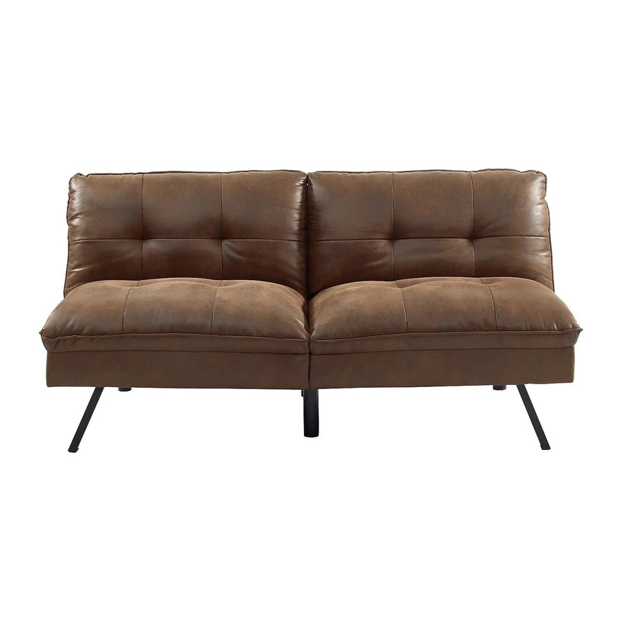 Vente-unique Schlafsofa Pegula Braun mit Mikrofaser und Schlaffunktion - Bild 2