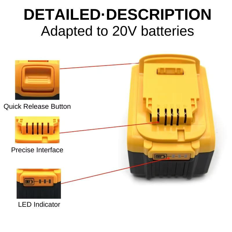 DeWalt Li-Ionen-Akku 20V für DCB184, DCB200, DCB201, DCB205, DCB206, DCF845 und DCD800 in Gelb - Bild 3