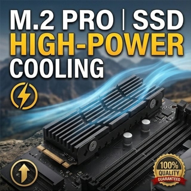 ATUOTIN M.2 2280 SSD-Kühler M2 PRO Heatsink aus Voll-Aluminium in Schwarz mit thermischem Silikonpad für NVMe M.2 SSD und PS5 zur Wärmeableitung - Bild 1