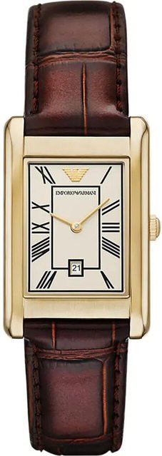 Emporio Armani Armbanduhr, Leder, Quarz, Gold, Damen - Bild 1