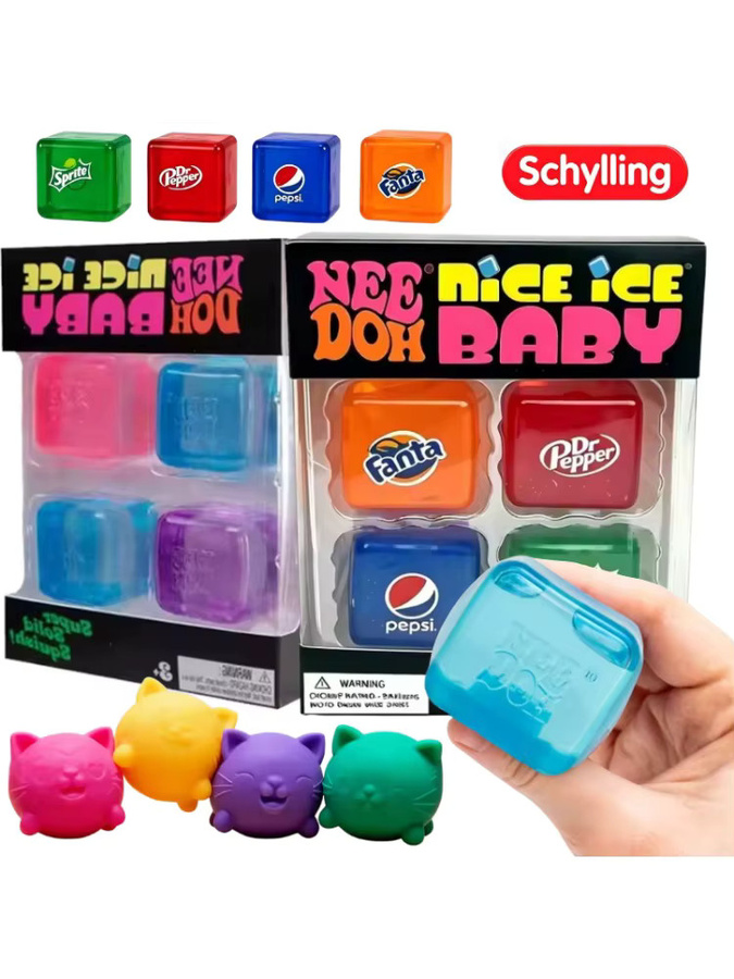 Schylling Nee Doh Nice Cube, Sensorische Fidget-Blöcke, Quetschspielzeug - Bild 5