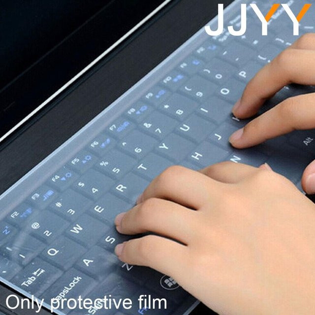 STONEGO Silikon-Tastaturabdeckung für Laptops von 12 bis 17 Zoll, wasserdichter Tastaturschutzfilm in Blau und Transparent - Bild 1
