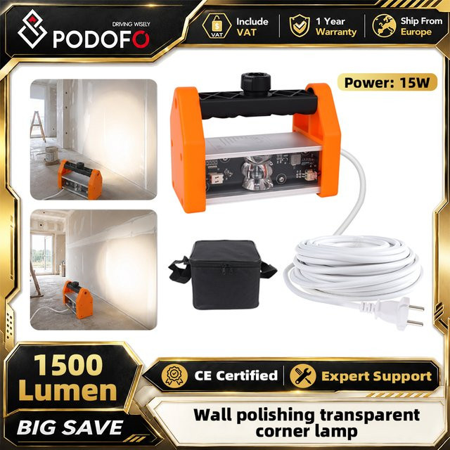 Podofo LED Wandleuchte mit 1500 Lumen und 155 Grad Abstrahlwinkel in Transparent/Orange - Bild 1
