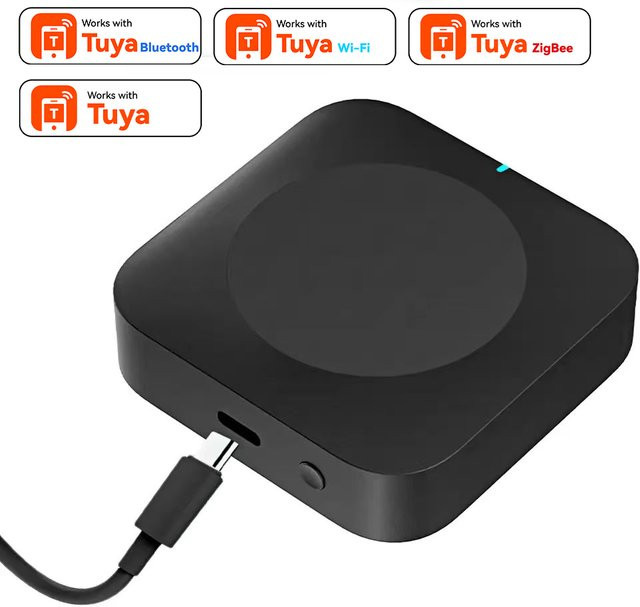 Wesense Dual-Band Wireless Gateway für Tuya Smart App mit Bluetooth und Zigbee, kompatibel mit Google Home und Alexa, Schwarz - Bild 1