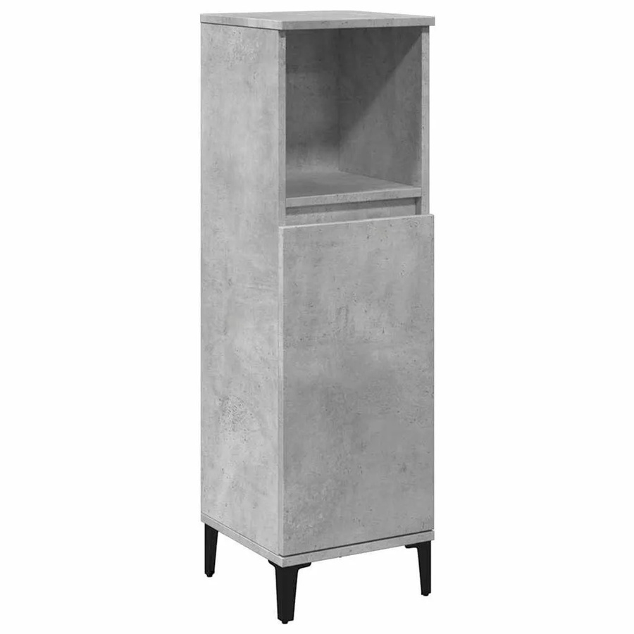 vidaXL Badschrank Betongrau aus Holzwerkstoff und Metall B/T/H: 30 x 30 x 100 cm - Bild 2