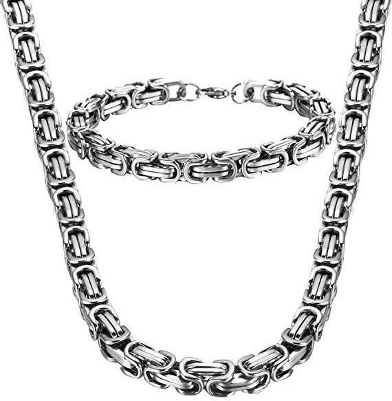 K-HOME Halskette Edelstahl, Silber, Herren, 55cm - Bild 1