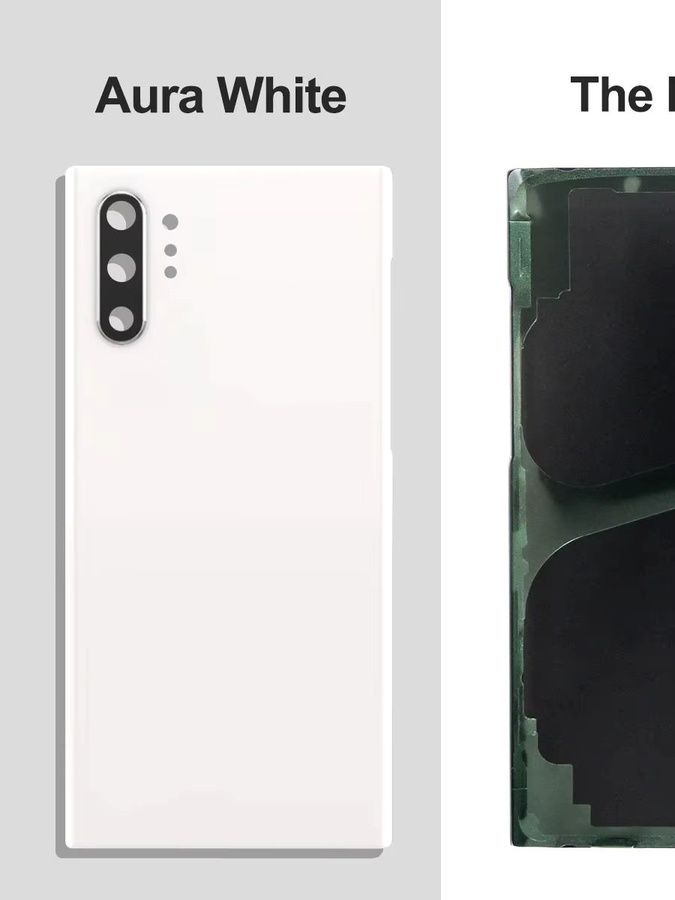 Samsung Note 10 Plus Ersatzgehäuse Glas-Rückseite mit Objektivöffnung in Schwarz - Bild 6