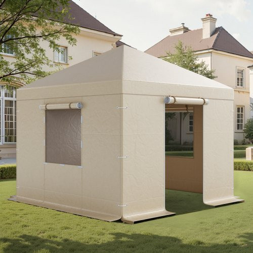 VEVOR Winterabdeckung für Pavillons mit Seitenwänden und Netzfenstern, B/T: 3,05 x 3,05 m, PE-Material - Bild 1
