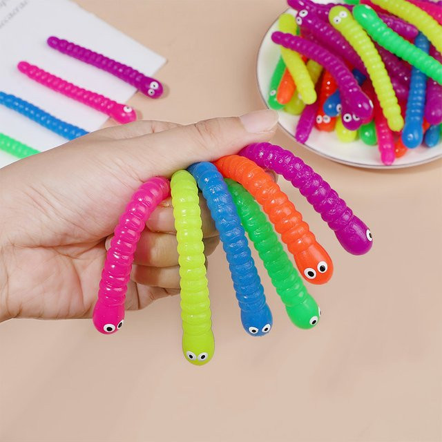 soulbao Bunte Raupe Ziehen Wurm, Plüsch Spielzeug, 12-teiliges Set - Bild 1
