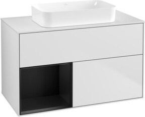 V&B Waschtischunterschrank Finion in Weiß lackiert, Breite: 100 cm, Tiefe: 60,3 cm - Bild 1