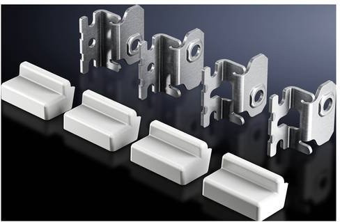 Rittal AX 2508.020 Wandhalterung aus Stahlblech in Silber, 4 Stück - Bild 1