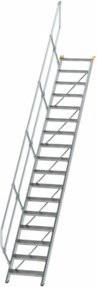 MUNK Aluminium-Treppe mit 17 Stufen im 45 Grad Winkel aus Aluminium und verzinktem Stahl - Bild 1