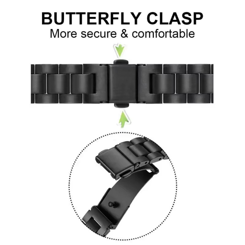 Realme Uhrenarmband, Edelstahl, Schwarz, Unisex - Bild 2
