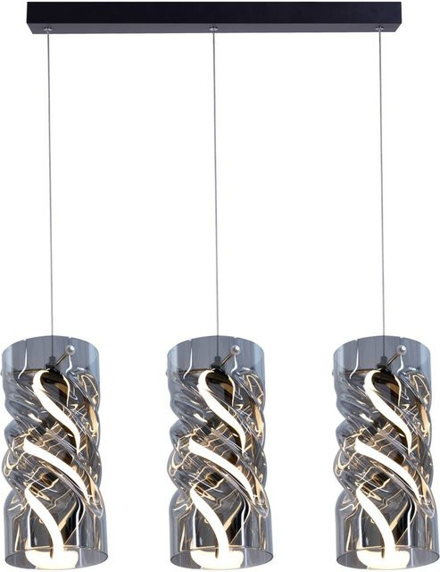 Pocoline Pendelleuchte Isabella modern in Schwarz aus Metall und Glas, B/H/T: 14 x 120 x 68 cm - Bild 1