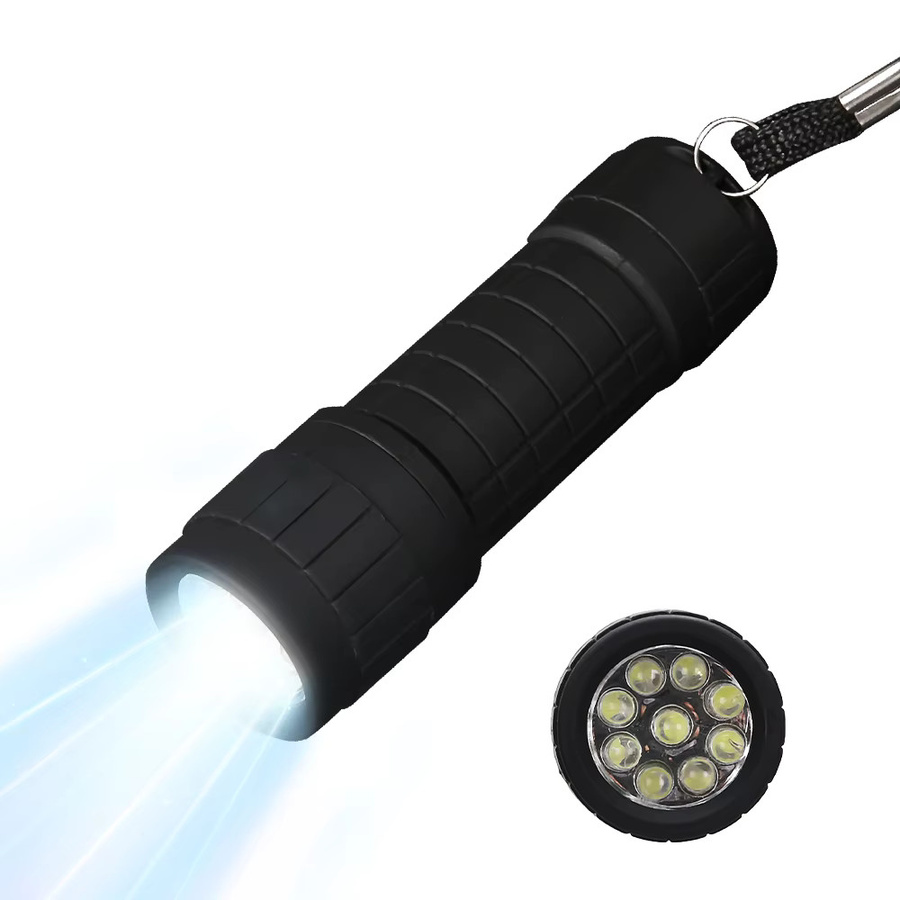 KDULIT Mini tragbare LED-Taschenlampe in Blau mit neun XPE-Leuchtdioden und festem Fokus für Notfälle im Freien - Bild 7