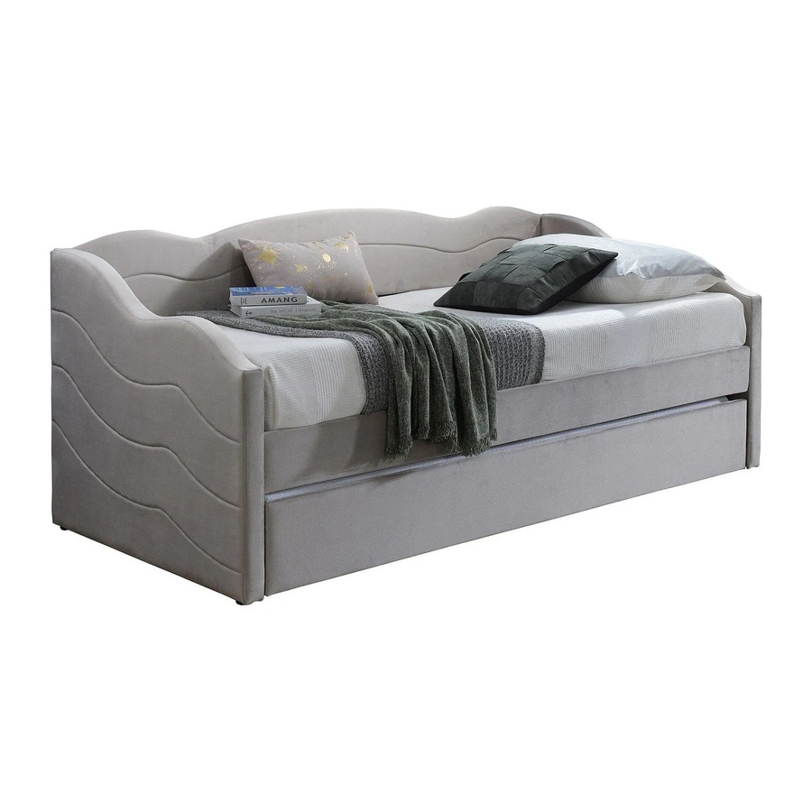 Lenvia Sofabett Modern in Taupe mit Samtbezug und Ausziehfunktion, Breite: 207 cm - Bild 2