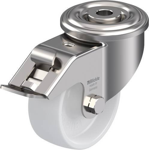Blickle LEXR-PO 80G-FI Lenkrolle mit Feststeller in Silber, Rad-Durchmesser: 80 mm, Tragfähigkeit: 150 kg - Bild 1