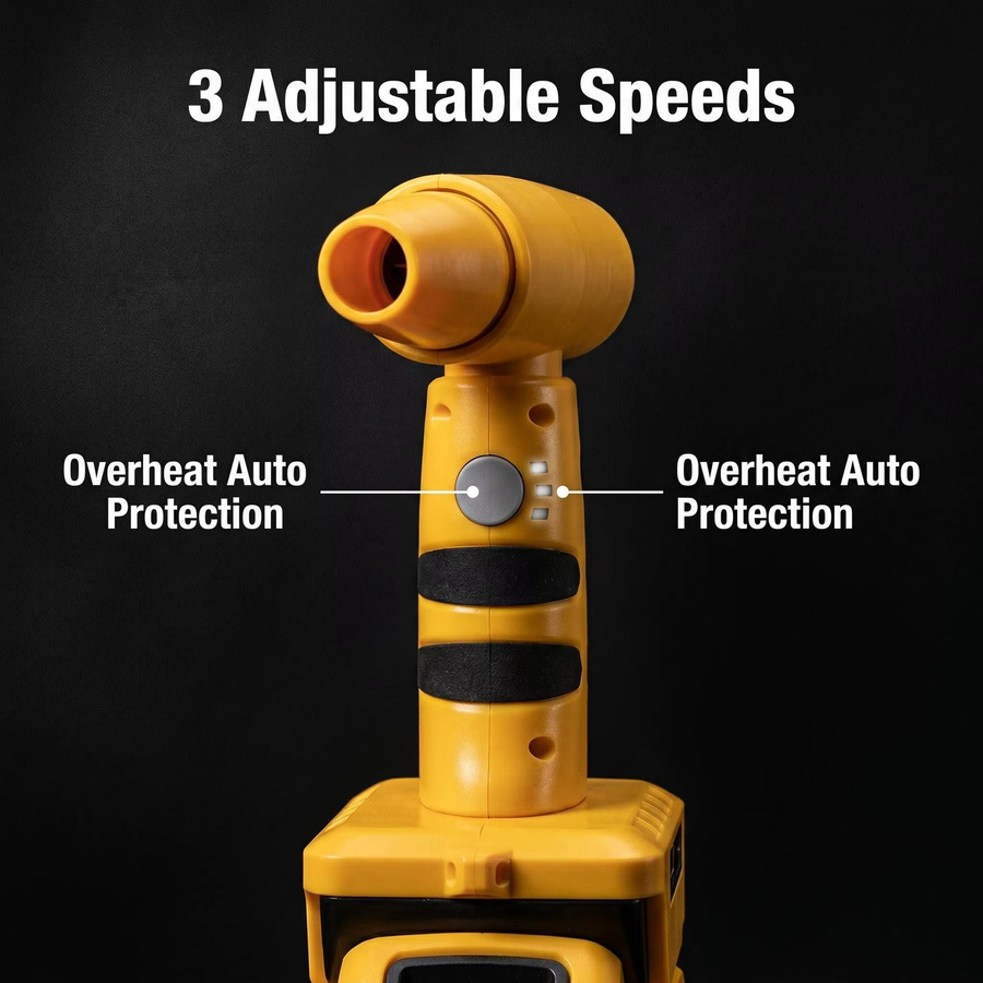 Dewalt Kabelloser Handbläser und Haartrockner 18V Li-Ion in Gelb mit 3 Gängen und USB-Ladeanschluss - Bild 5