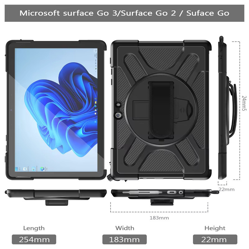 Stoßfeste Schutzhülle für Microsoft Surface Pro und Surface Go in den Farben Blau oder Schwarz - Bild 2