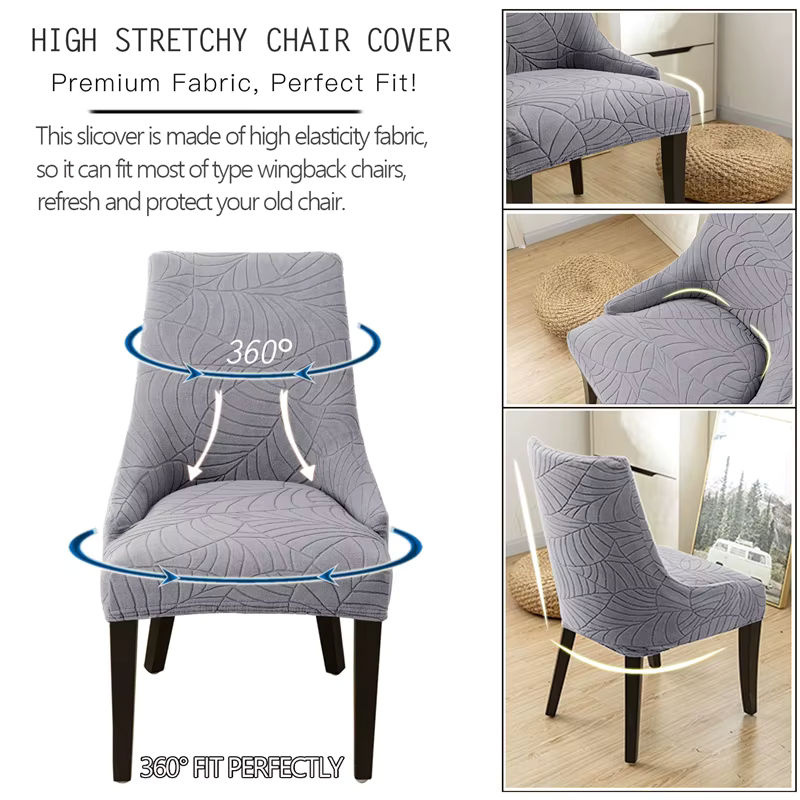 Yupartex Jacquard Esszimmer Stuhl Abdeckung mit hoher Rückenlehne, elastischer Sitzbezug, schmutzabweisend - Bild 4