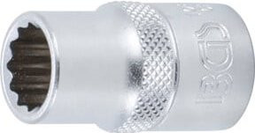 BGS Steckschlüssel-Einsatz Zwölfkant mit 1/2 Zoll Innenvierkant Antrieb und 12,5 mm Schlüsselweite in Silber - Bild 1