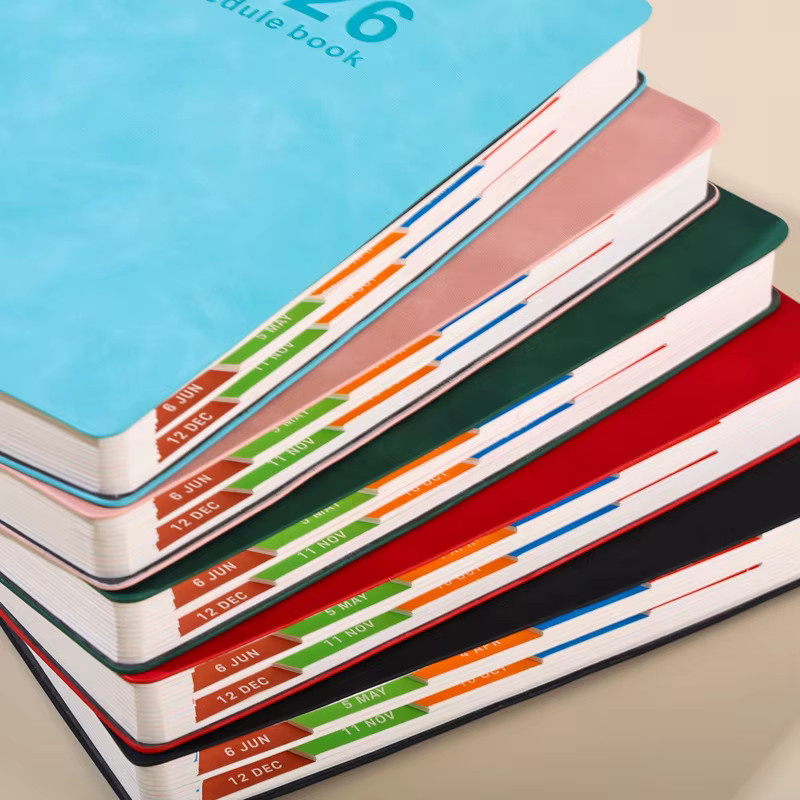 KEANG 2026 Zeitplan A5 Kalendernotizbuch aus Kunstleder in Blau und Multicolour mit Hardcover für deine tägliche Planung - Bild 2
