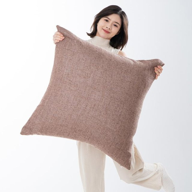 JMG Clothing Kissenbezug aus Leinen in Braun mit Stempelung, quadratisch, B/H: 70 x 70 cm - Bild 1