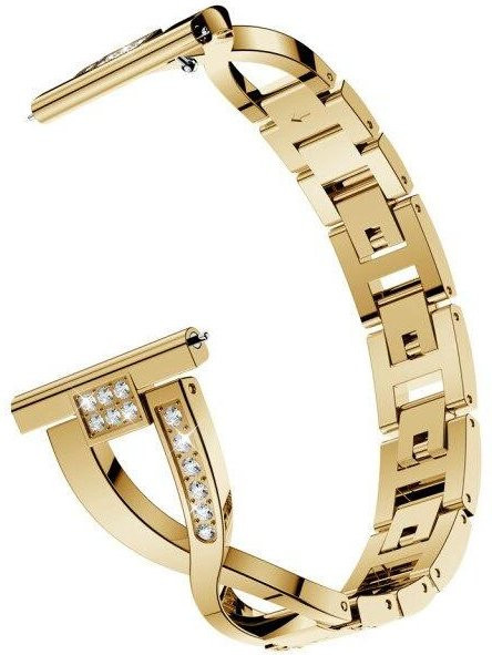 Uhrenarmband Edelstahl, Gold, Diamant, Zirkonia, Unisex, 22 mm - Bild 1