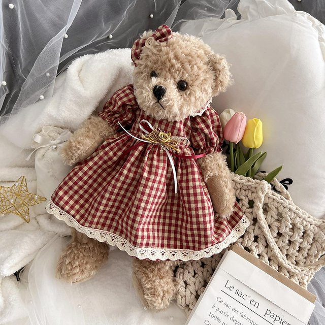 Binchi Keji Travel Paar Teddybär Plüschpuppe, Stofftierpuppen, 40cm - Bild 1