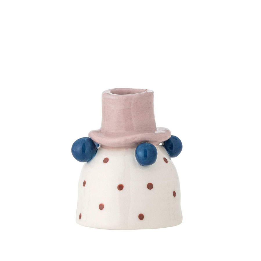 Bloomingville Kerzenhalter Tacana aus Keramik in Rosa mit Tupfenmuster, Höhe: 9 cm - Bild 1