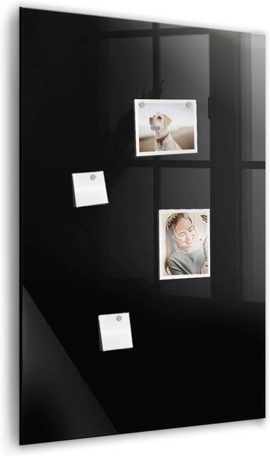 Tulup Magnettafel aus Glas in Schwarz, beschreibbar und magnetisch, Breite: 90 cm, Höhe: 60 cm - Bild 1