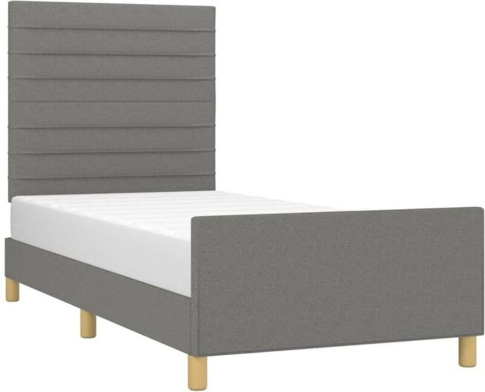 Polsterbett vidaxl in Anthrazit und Grau aus Stoff und Holzwerkstoff, B/T/H: 80 x 200 x 128 cm - Bild 1