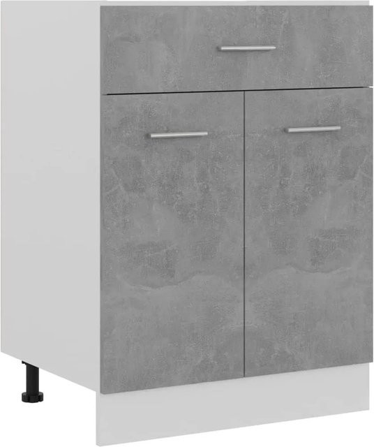 vidaXL Schubunterschrank Betongrau aus Holzwerkstoff B: 60 cm, T: 46 cm, H: 81,5 cm - Bild 1