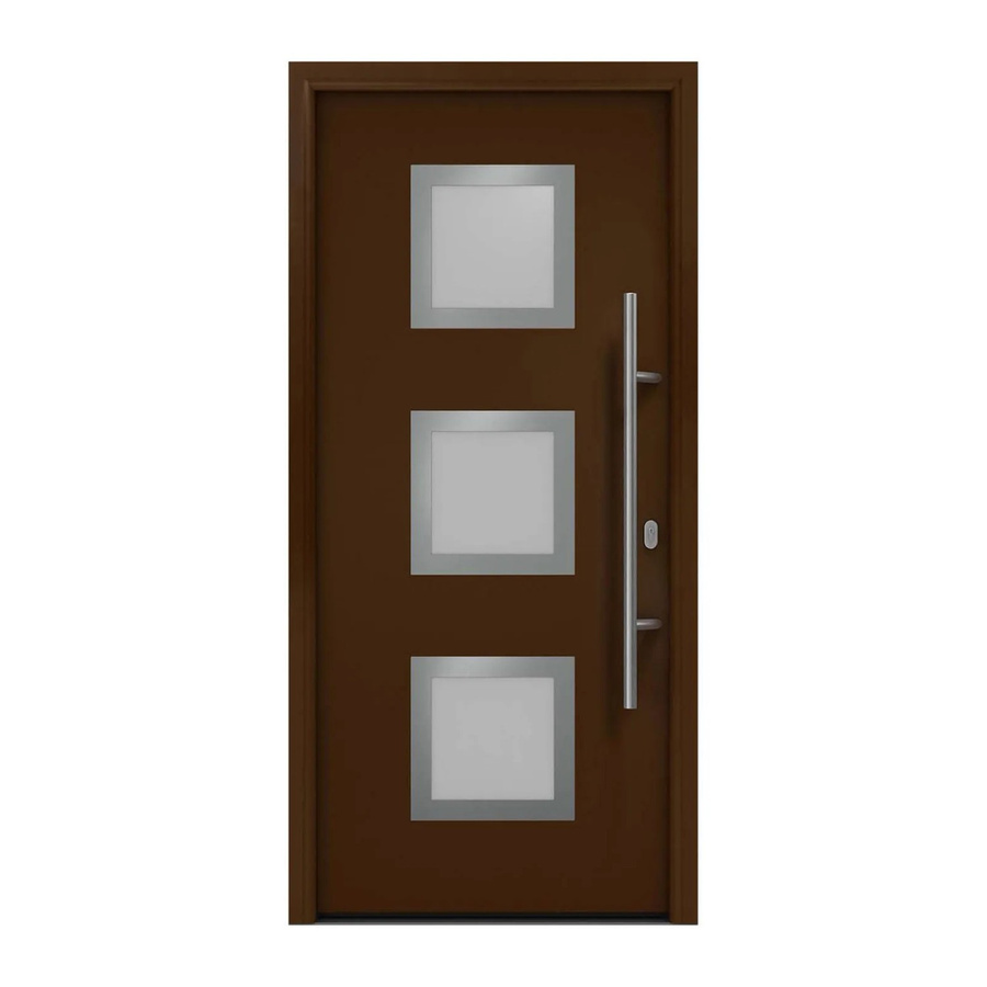 EcoStar Haustür Isopro IP 810S mit Glaseinsatz in Terrabraun, B: 110 cm, H: 210 cm, DIN Rechtsausführung - Bild 2