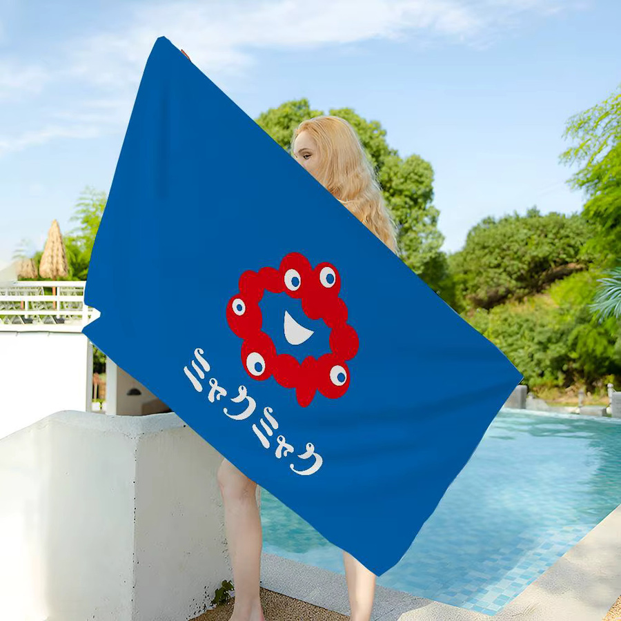 Potdemiel Anime Strandhandtuch Myaku-Myaku für Kinder, blau, aus Baumwolle - Bild 4