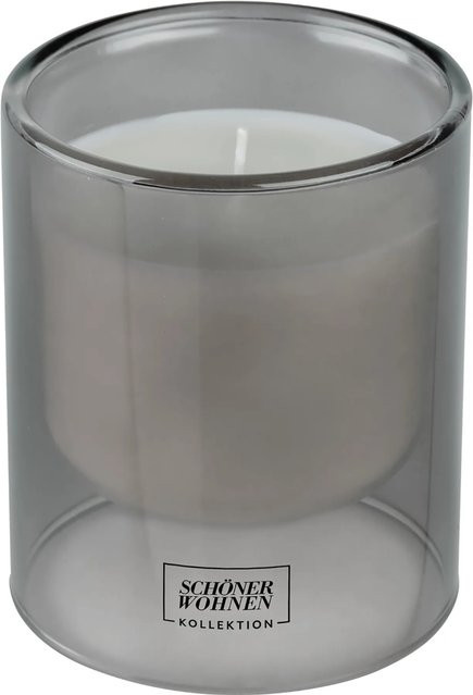 Schöner Wohnen Duftkerze L Cedar in Grau mit Zedernholz und Jasmin im Glas, Durchmesser: 9 cm, Höhe: 11 cm - Bild 1