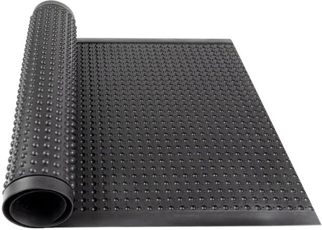 KARAT Arbeitsmatte Bubble Anti-Ermüdungsmatte aus Naturgummi, Farbe: Schwarz, B: 800 cm, T: 90 cm - Bild 1