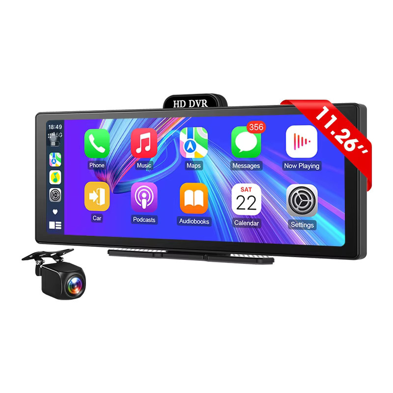 Develuck 4K Auto DVR Multimedia Player mit 11,26 Zoll IPS Touchscreen, Wireless CarPlay und Android Auto, Bluetooth, FM und AUX, Schwarz - Bild 5