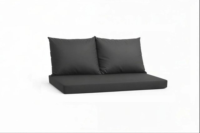 Setgarden Triple Outdoor Palettenkissen Set in Anthrazit mit Sitzkissen und Rückenkissen, B/T/H: 120 x 40 x 10 cm sowie 2x 60 x 50 cm - Bild 1