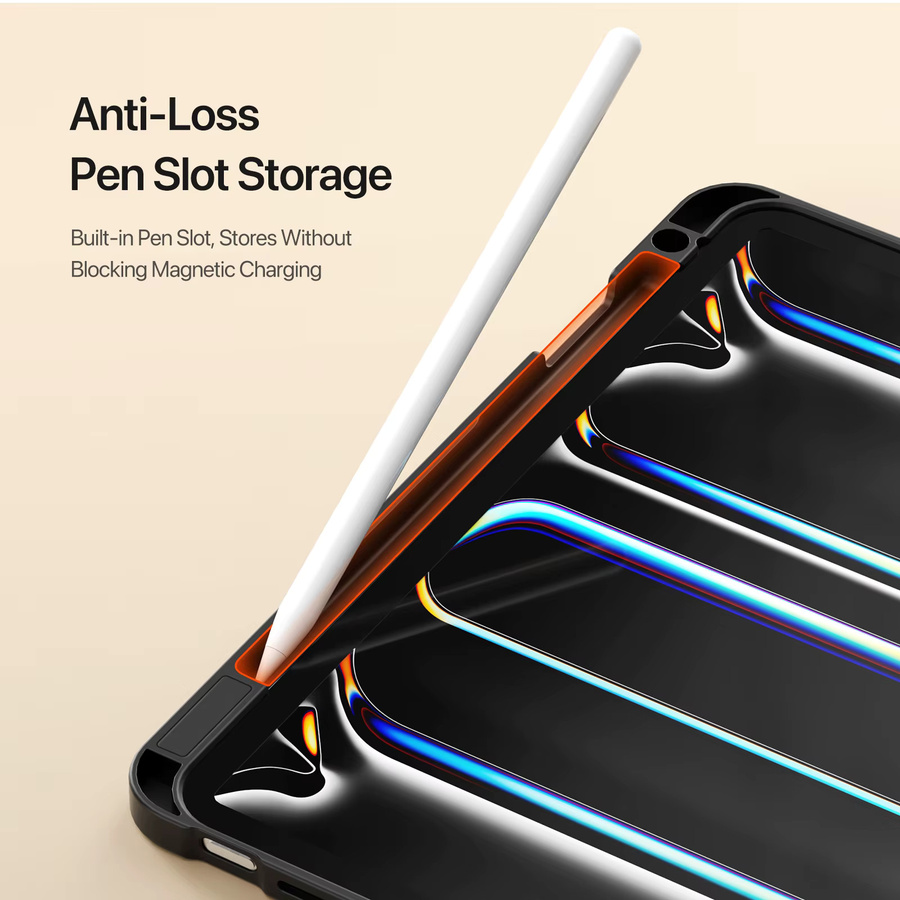 DUX DUCIS Schutzhülle für iPad Pro 13 2025, iPad Air 11 M4 und iPad 10/Air 5 mit Stifthalter, Auto-Wake/Sleep-Funktion und Multi-Winkel-Stützfunktion in Schwarz - Bild 4