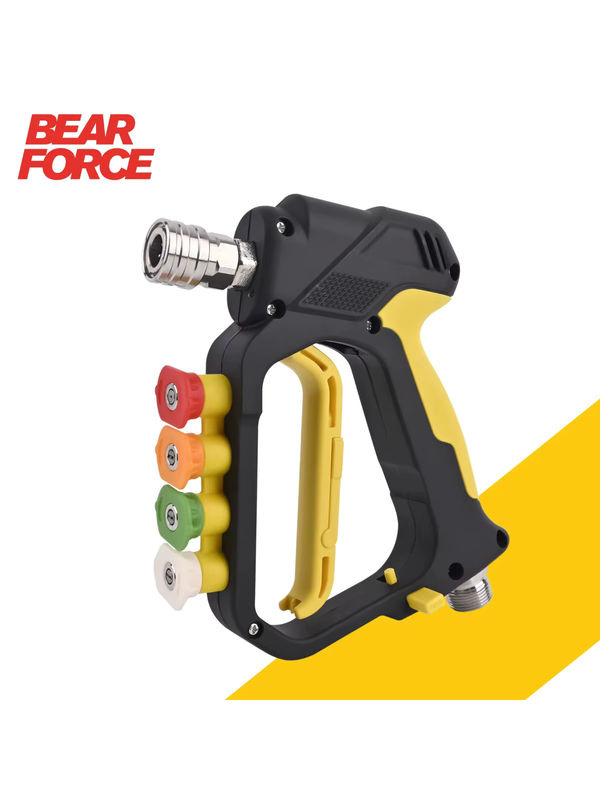 BEAR FORCE Hochdruckreiniger Spritzpistole mit M22-ID14mm Einlass, 1/4 Zoll Schnellkupplung Auslass und Düsenspitzenhalter für bis zu 5000 PSI - Bild 7
