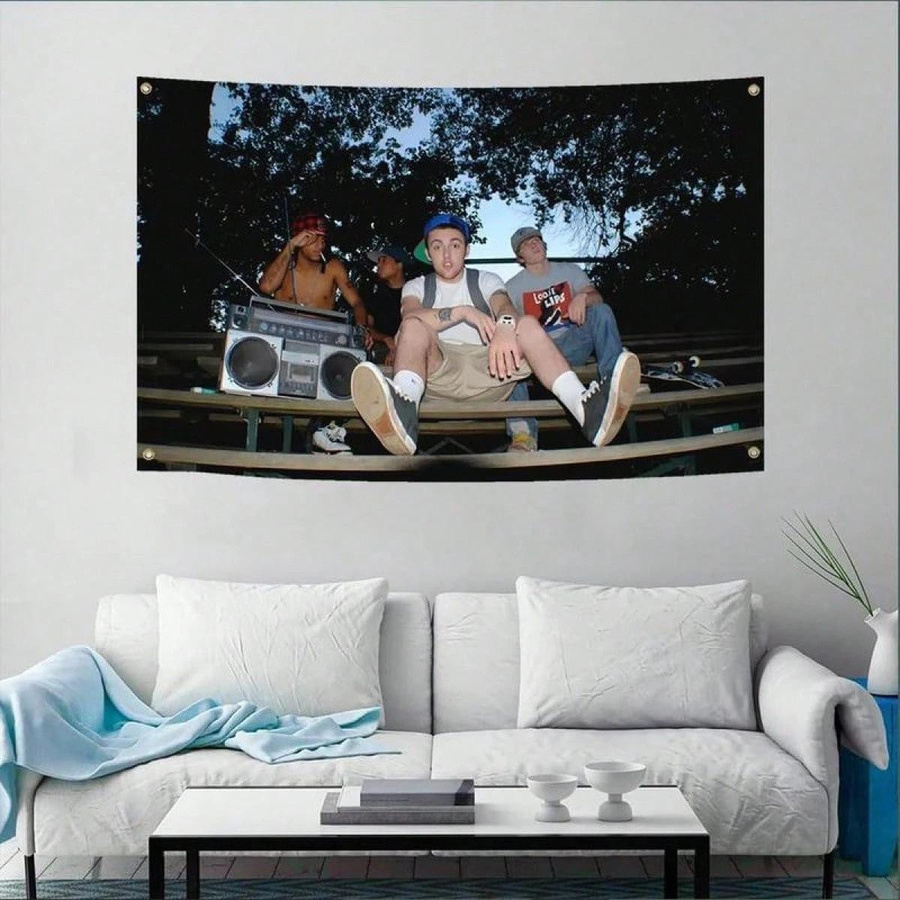 Mac Miller Hip-Hop Vintage Wandteppich von JMG Household Supplies, Mehrfarbig, B/H: 60 x 40 cm - Bild 2