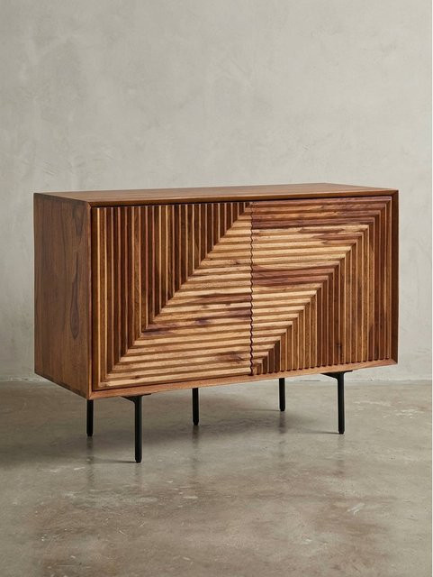 Modernes Sideboard von KADIMA DESIGN aus Massivholz und Metall in Braun, B/H/T: 100 x 71 x 40 cm - Bild 1