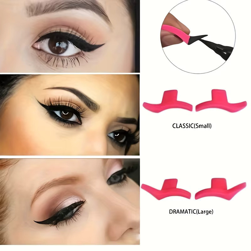 Define Beauty Eyeliner-Schablonen-Set, 2-teilig, Pink, Katzenauge und geflügelte Liner-Vorlagen - Bild 4