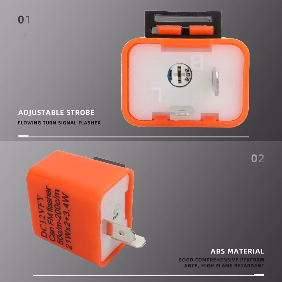 KEVANLY Motorrad LED Blinkrelais 2Pin mit einstellbarer Frequenz in Orange - Bild 4