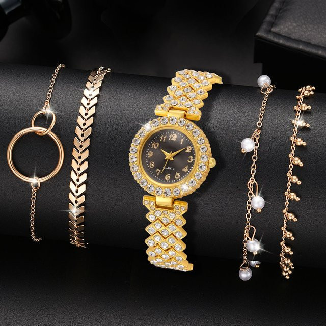 RUNERR Armbanduhr Quarz, Edelstahl, Gold, Rund, Damen - Bild 1
