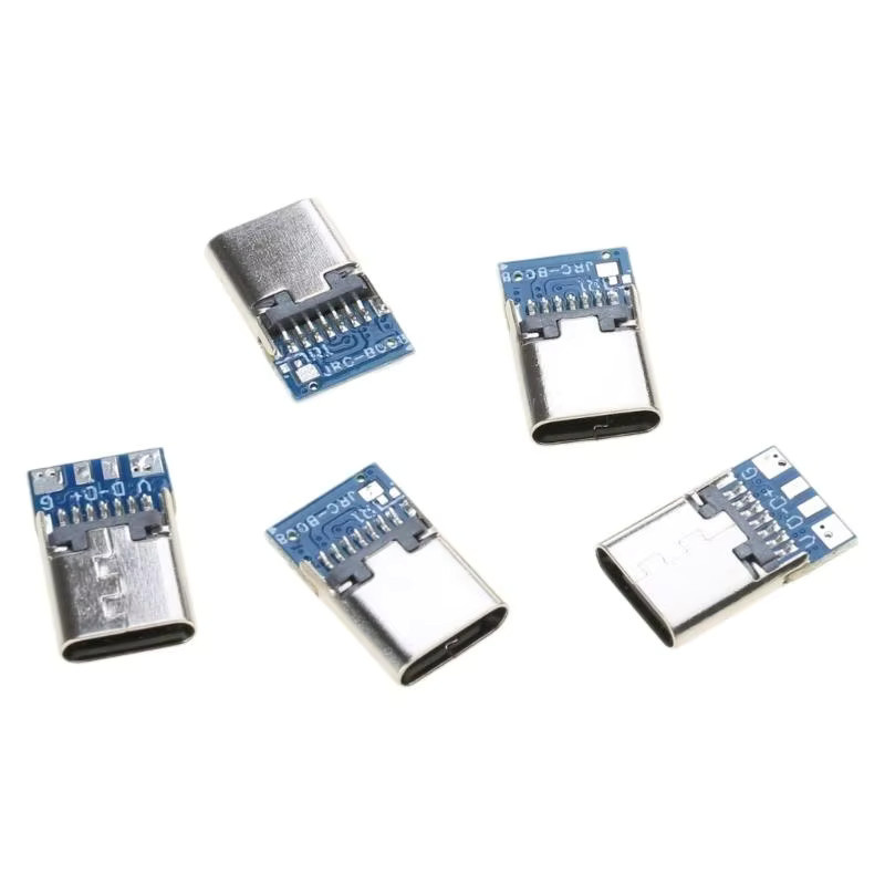 5 Stück USB Typ-C Breakout PCB Board Buchse aus Metall in Silber - Bild 2