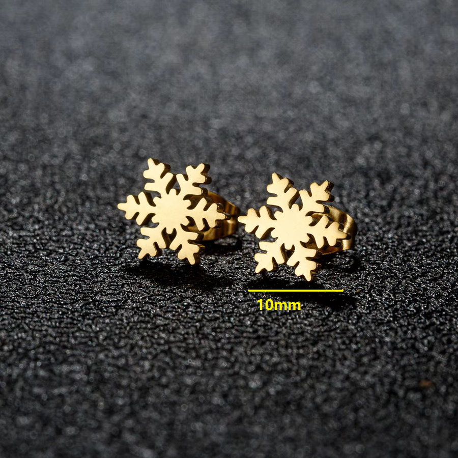 SMJEL Ohrstecker Edelstahl, Schneeflockenform, Damen - Bild 1