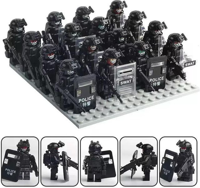 Militär Minifiguren SWAT Spezialeinheit, Montagespielzeug, ab 14 Jahren - Bild 1